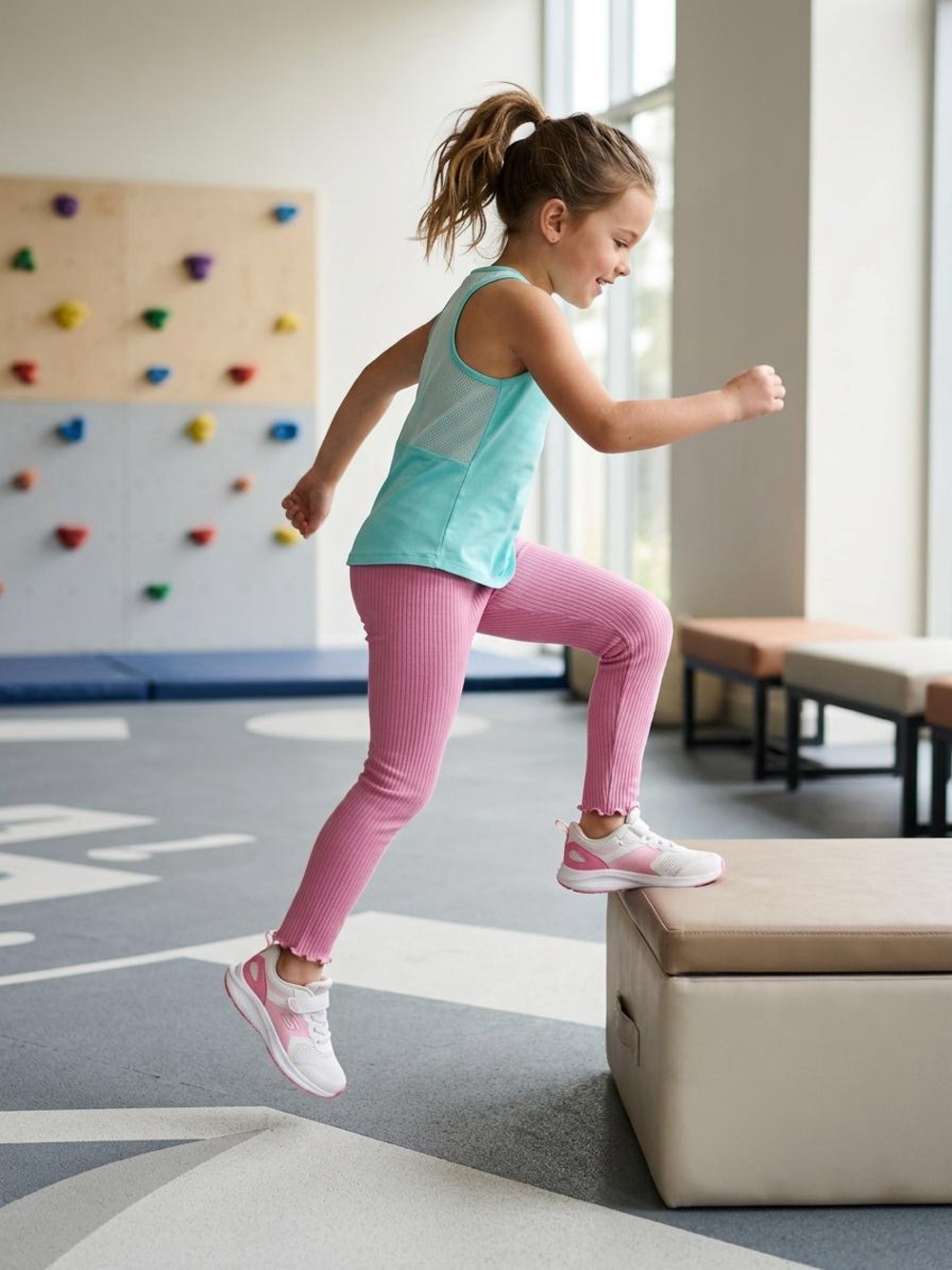 Cat & Jack Pink Ribbed Active Girls' Leggings